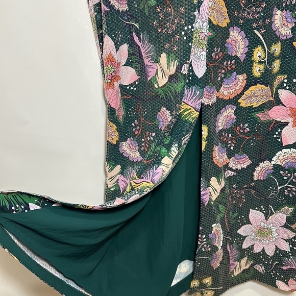 ELOQUII 18 / 20 Slit Front floral Print Sequin Maxi Dress - Picture 13 of 15